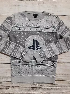 $19.99 • Buy PlayStation Mens Small Gray Christmas Sweater Polyester