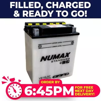 Numax Numax YB14LA2 MotorBike Motorcycle Battery YAMAHA 1200cc FJ1200 YB14L-A2 • £41.01