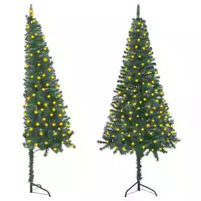 VidaXL Corner Artificial Christmas Tree With LEDs 210 Cm Green PVC • $85.63