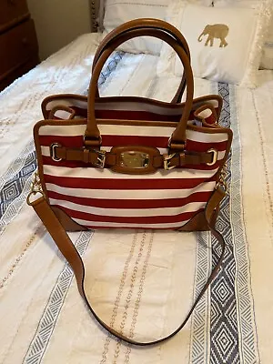 Michael Kors Hamilton Red & White Striped Bag • $79.99