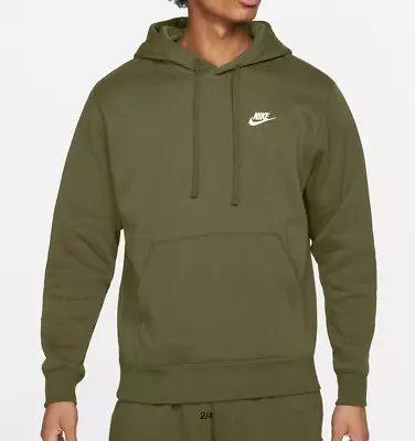 Mens Nike Gym Athletic Embroidered Club Hoodie Hooded Sweatshirt Pullover New • $49.71