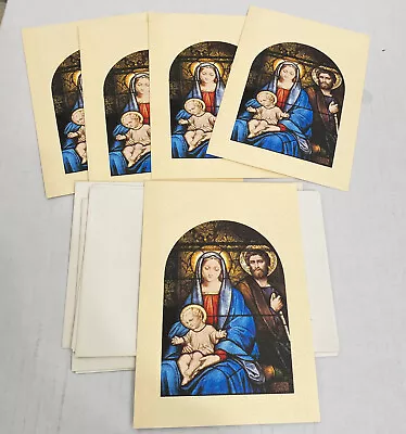 Vintage Lot Of 5 Christmas Cards Hallmark Holy Family Bible Verse Jesus Mary • $12.98
