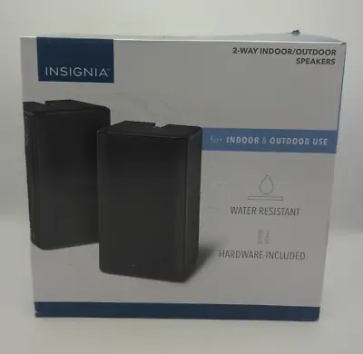 Insignia- 2-Way Indoor/Outdoor Speakers (Pair) - Black • $28.79