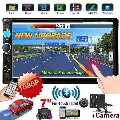 2 DIN 7  HD Car Stereo Radio MP5 Player Bluetooth Touch Screen W/ Rear Camera • $32.99