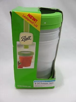 Ball Plastic Freezer Jars Leakproof Lid 3 Ct 8 Oz Everseal Plastic BPA Free • $18.99