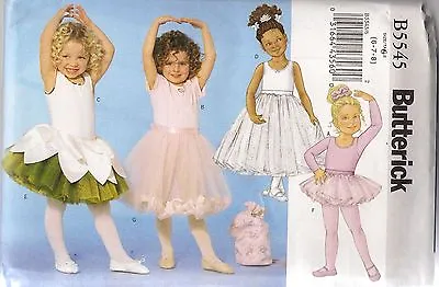 Butterick Sewing Pattern 5545 Leotards Bag & Skirt Dance Child 6 - 8 New • £9.02