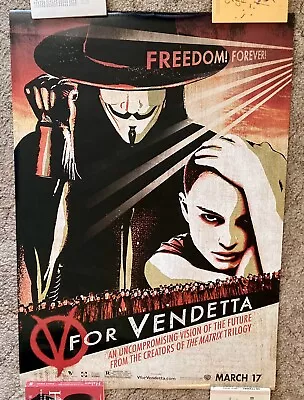 V For Vendetta Poster Original 40x27 Inches Natalie Portman  • $55