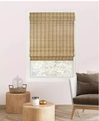 Assorted Chicology Deer Cordless Natural Woven Bamboo Roman Shade 64 Inch Length • $24