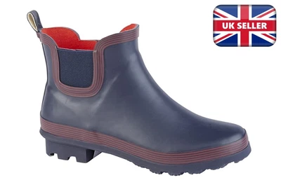 £20.99 • Buy Womens Ankle High Wellington Boots Ladies Low Heel Wellies Rubber Waterproof
