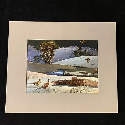 Vintage Dufex Foil Landscape Picture Print River Pheasants Nature • $8.49