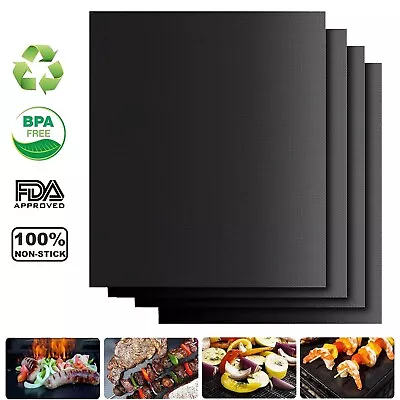 10X Non-stick BBQ Grill Mat Barbecue Baking Liners Reusable Teflon Cooking Sheet • $15.99