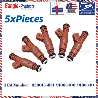 5PCS Fuel Injectors 0280155831 For 1998-09 Volvo S60 S80 C70 V70 XC90 2.4L 2.5L • $28.81