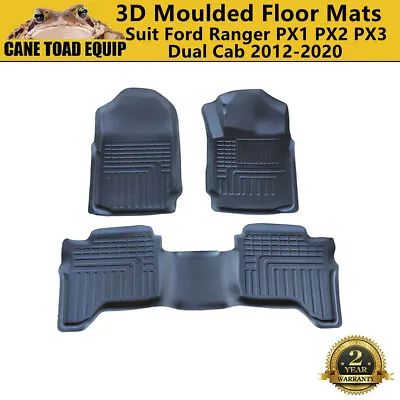 $99.95 • Buy 3D TPE All Weather Floor Mats Liner Fit Ford Ranger PX 123 MK Dual Cab Wildtrak