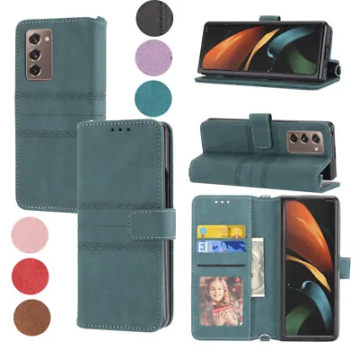 For Samsung Galaxy Z Fold 2 5G Luxury Magnetic Leather Wallet Phone Case Cover • $19.88