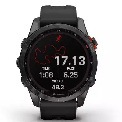 Garmin FENIX 7S SOLAR Smartwatch Silicone Black TOUCHSCREEN 42mm 010-02539-13 • $1319.98