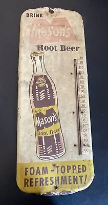 Vintage Drink Mason’s Root Beer Thermometer- Rare!! Foam-topped Refreshment! $$ • $29