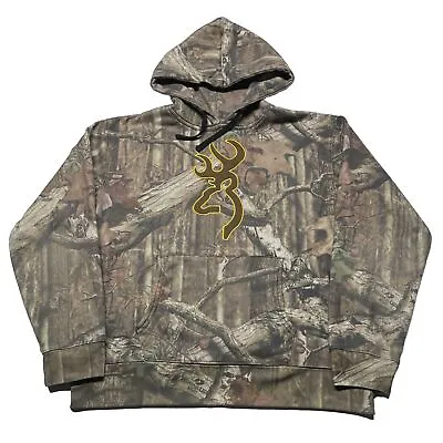 Browning Camouflage Hoodie Men’s Medium Camo Pullover Outdoors Hunting Hiking • $27.99