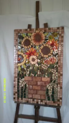 Mosaic Sun Flower  Wall Hanging / Picture / Piece Made / Inside Or Out / FREE Sh • $450