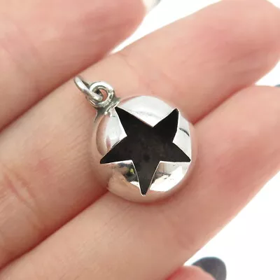 925 Sterling Silver Vintage Starfish Ball Pendant • $24.95