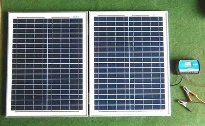 £89.99 • Buy 40 Watt Portable Folding 12V Solar Panel Full Kit Camper Van Caravan Camping 40w