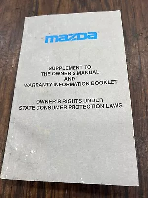 99-05 Mazda Mx-5 Miata Nb Supplement To Owners Manual And Warranty Info Booklet • $9.98