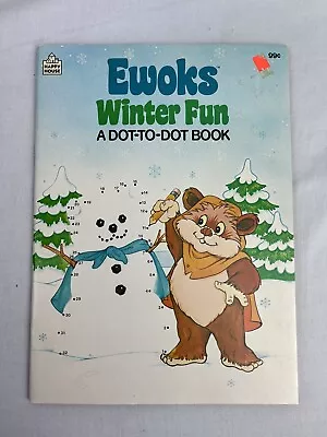 Vtg 1986 STAR WARS Ewoks Cartoon DOT-TO-DOT FUN BOOK Happy House Winter Fun • $23.76