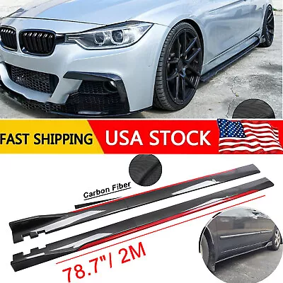 Carbon Fiber Look Side Skirt Extension Spoiler Splitter For F30 E92 E90 E36 E30 • $69.99