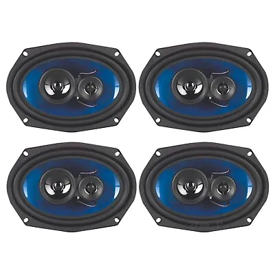 (4) QPower QP693 | 6x9 Inch 500W Max 4 Ohm 3-Way Coaxial Car Audio Speakers • $59.95