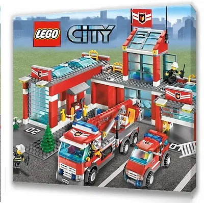 £7.49 • Buy Lego City Fire Service Kids Bedroom Canvas Picture