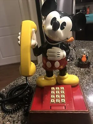 Vtg The Mickey Mouse Phone Landline Push Button Telephone Disney Rare • $45.99