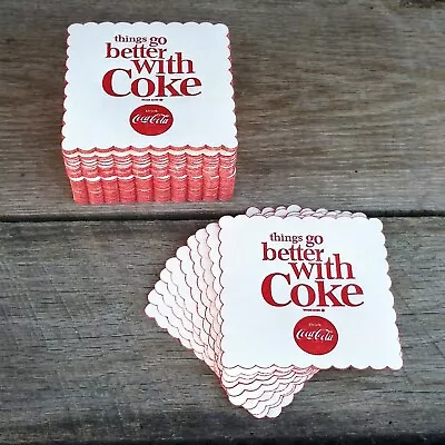 10 Original Vintage 1963 COCA-COLA Soda SCALLOPED EDGE Coke Drink Coasters NOS • $11.96