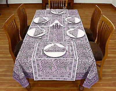 Purple Dining Tablecloth Wedding Table Linen Birthday Gift Cotton Table Cover • $230.53