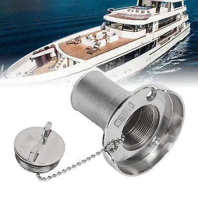 ▪1.5in Boat Deck Filler With Cap Fill Gas Fuel Diesel Stainless Steel For Marine • $26.98
