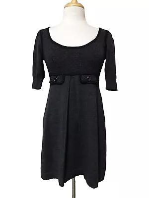 Nanette Lepore Women’s Long Sleeve Sweater Dress Small Faux Pockets Pleat Skirt • $29.50