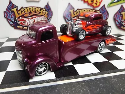 Jada 1/64 1947 Ford COE Hot Wheels 32 Ford Hauler Set Paint Flames Real Riders • $149.99