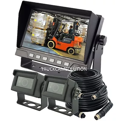 7  Rear View Backup Reverse 2-camera System For Skid Steer Box Truck Motorhome • $189.05