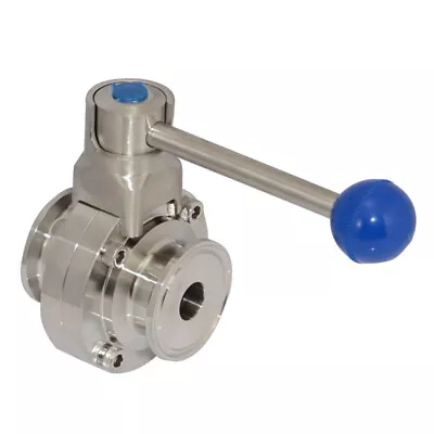 3/4  0.75 Inch 19mm Tri Clamp Sanitary Butterfly Valve Stainless Steel 316 • $47.29