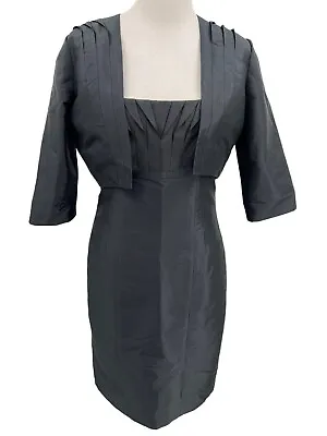 Calvin Klein Black Sheath Formal Dress & Crop Jacket 2 Piece Set Womens Size 8 • $49.99