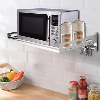 Microwave Oven Rack Wall Mount Oven Bracket Stainless Steel Cooker Holder Shelf • $39.90