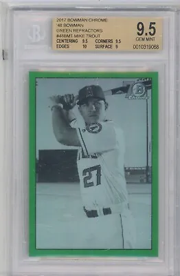 Mike Trout 2017 Bowman 1948 Bowman Chrome Green Refractor /99 BGS 9.5 #48 • $125