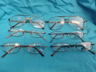 6 Pair Of Mens Metal RX Eyeglass Frames-Modern Brand  New Never Used • $24.99