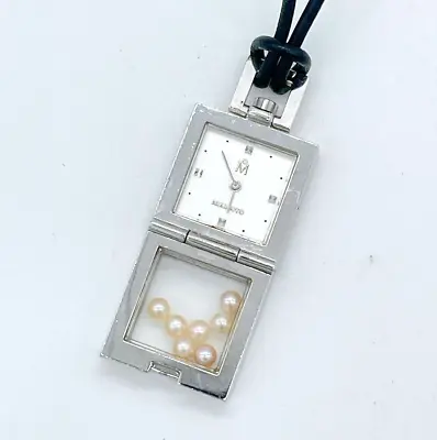 Mikimoto Watch Type Pearl Pendant 7 Grain Pearl Watch Necklace JAPAN Working • $125