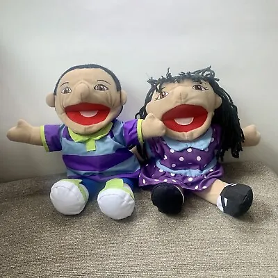 Excellerations Boy & Girl Hand Puppets 14  Plush Kid Pretend Toys Multicultural • $32