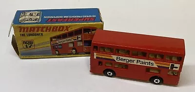 1972 Matchbox Superfast 17 The Londoner London Bus Berger Paints Original Box • £7