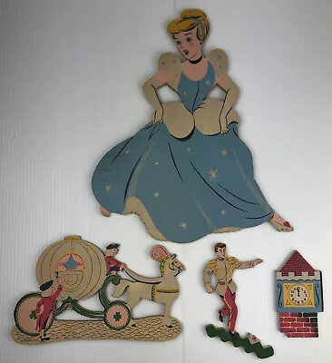 $29.99 • Buy Vintage Walt Disney Cinderella Wall Hanging Fairytale Prince Coach 1951 Clock