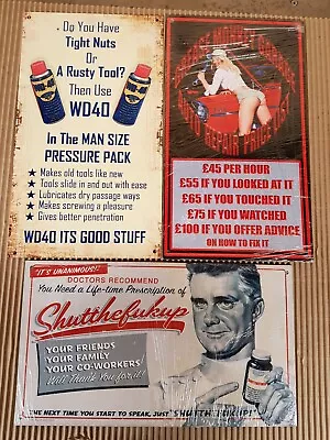£12.95 • Buy Garage/ Humorous Quotes 8  X 12 Metal Signs/ Various Options/ Man Cave/ Garage.