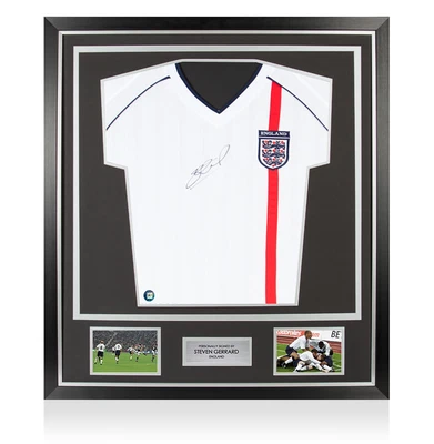 £364.99 • Buy Framed Steven Gerrard Signed England Shirt - 2002 - Premium Autograph Jersey