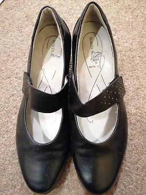 Mary Jane Shoes Stylish Comfortable Waldlaufer TANYA Black Leather UK 9 Width H • £22.99