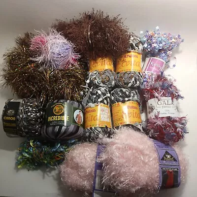 Mixed Lot Of High Quality Ribbon Eyelash Metallic Yarn Full And Partial Skeins  • $12.99