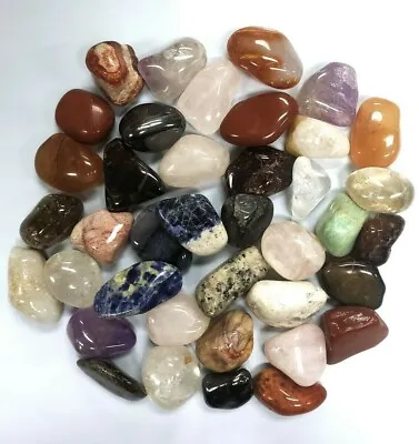 Tumbled Crystal Stones 1 LB To 2 LBS Mixed Lot Polished Rocks - Healing Crystals • $17.50